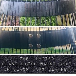 The Limited Black Faux Leather Waist Belt ~34-40”